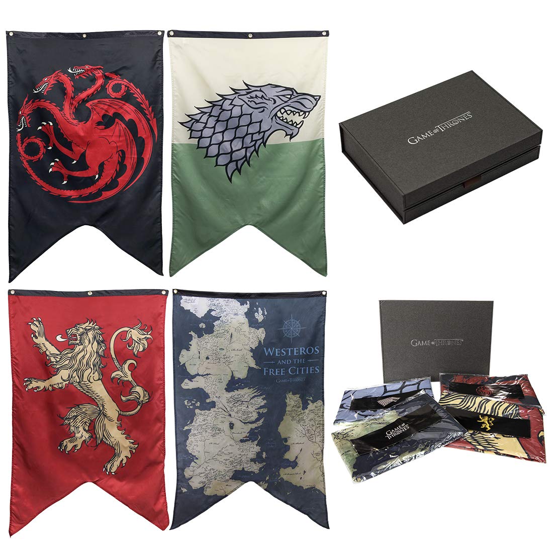 Game Of Thrones House Sigils Westeros Map Wall Banner Gift Set