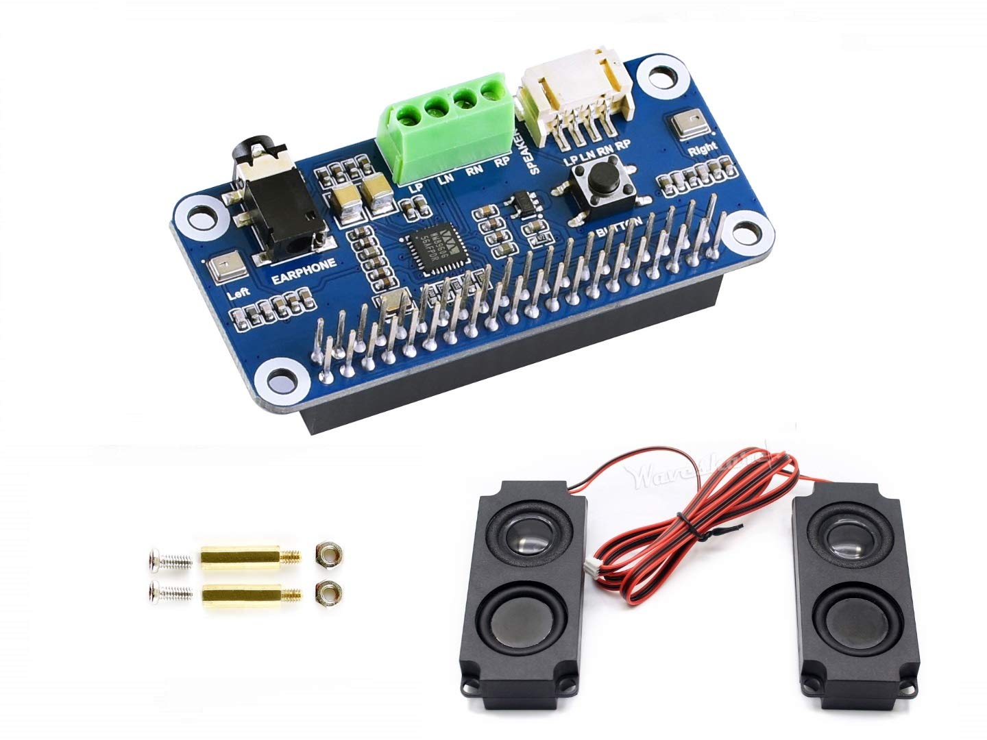 IBest WM8960 Hi-Fi Sound Card HAT Audio Module for Raspberry Pi Supports Stereo Encoding/Decoding Hi-Fi Playing/Recording directly Drive Speakers to Play Music,I2S I2C Interface
