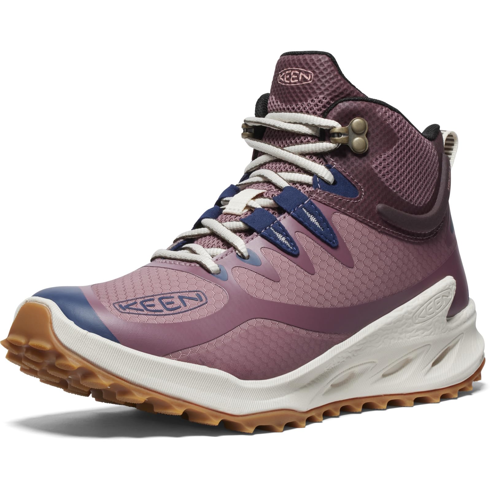 KEEN Women’s Zionic Mid Height Waterproof All Terrain Hiking Boots, Nostalgia Rose/Peach Parfait, 8