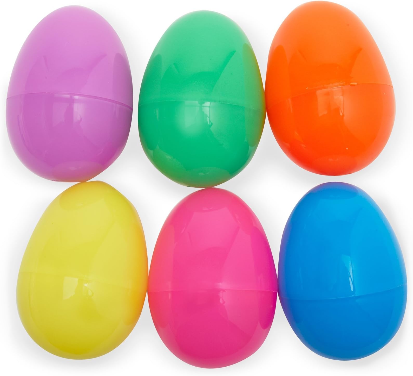 6 Jumbo Bright Plastic Easter Egg - 3 Inch
