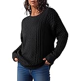 Dokotoo Women's Sweaters Casual Long Sleeve Oversized Sweater Fall Cable Knit Chunky Pullover Jumper Tops