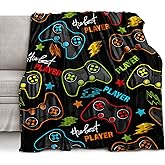 lirs Bedding Gaming Throw Blanket 60" x 50’’ Super Soft, Fleece, Gamer Gift for Couch Sofa for for Kids Boys Teens Video Game (MT-A11, 60’’x50)