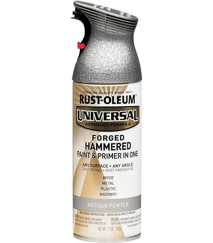 Rust-Oleum Stops Rust Hammered Spray Paint, Gray – 12 Oz Can (2-Pack) – Covers Metal, Wood, Masonry