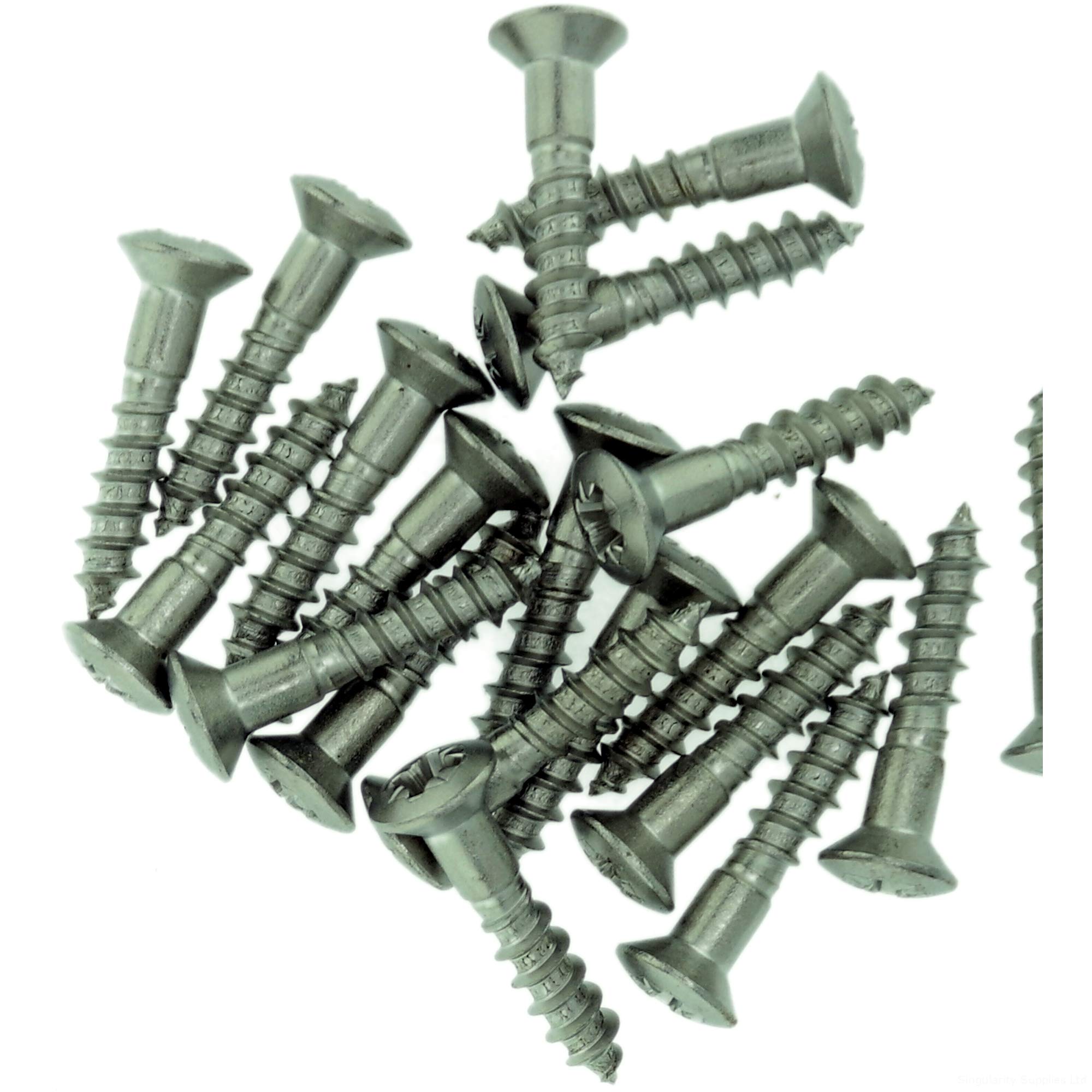 No.10 x 1.18 (5.0mm x 30mm) Pozi Raised Countersunk Wood Screw - Stainless Steel (A2) (Pack of 20)