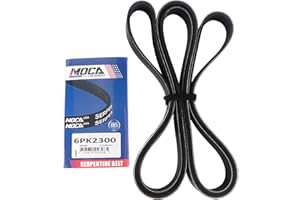 MOCA AUTOPARTS MOCA EPDM Serpentine Belt 6PK2300 Compatible with 04-08 for Pontiac Grand Prix 3.8L, 02-06 for GMC Envoy XL 4.2L, 05-09 for Buick Lacrosse 3.8L, 06-09 for Chevrolet Equinox 3.4L