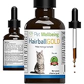 Pet Wellbeing Hairball Gold for Cats - Vet-Formulated - Eases Passage of Hairballs Through Digestive Tract - No Mineral Oil,