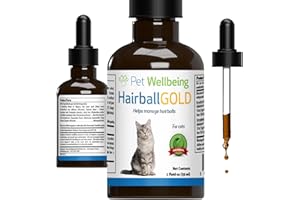 Pet Wellbeing Hairball Gold for Cats - Vet-Formulated - Eases Passage of Hairballs Through Digestive Tract - No Mineral Oil, 