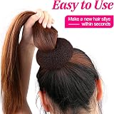 MORGLES Hair Donuts for Buns 4pcs Set with 10 Bobby Pins Brown view 2