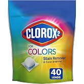 Clorox 2 Laundry Stain Remover and Color Booster Pack, 40 Count | Removes 50 Percent More Stains than Using Laundry Detergent Alone When Pretreated, For Standard and HE Machines