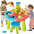 BELLOCHIDDO Sand Water Table for Toddlers, 3 in 1 Sand Table and Water Play Table Beach Toy for Kids Boys Girls, Outside Backyard Activity Sensory Play Water Table for Toddlers Age 3-5