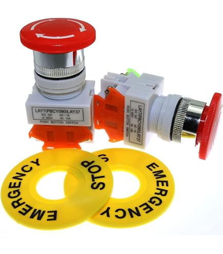 thumbnail image 2 of LAY37 Red Mushroom Emergency Stop Push Button Switch - DPST 1NO 1NC, AC660V 10A 2 of 6