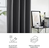 Deconovo Blackout Thermal Eyelet Curtains 52x63 Dark Grey 1 Pair view 7