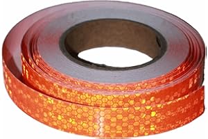 tuyrchu Reflective Orange Tape for Cars 1 inch X 66 FT, Waterproof High Visibility Warning Safety Adhesive Tape, Outdoor Reflective-Stickers,External Accessories Safety conspicuous.