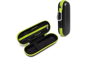 Nincha Compact Travel Trimmer Case for Philips Hybrid Electric Trimmer and Shaver, Face + Body Groomer QP2724/90, QP2834/70, QP1924/70, QP6531/70, QP4631/90, Hard Carrying Case, Limegreen&Black