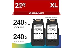 Chromojet 240XL Black Ink Cartridges Compatible for Canon 240XL Black Ink Cartridge Printer Ink 240 PG240XL PG-240XL Fit for 