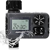 AMTAST Sprinkler Timer Programmable Garden Hose Faucet Timer with Rain Delay/Manual/Automatic Drip Irrigation Function Watering System for Yard Crops Lawns Pool (1 Outlet, Black)