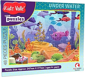 Kidz Valle Underwater Tiling Jigsaw Floor Puzzles for Kids Age 4 Years and Above, 48 Pieces