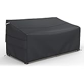 Gasadar Waterproof Outdoor Sofa Cover, 3-Seater Outdoor Loveseat Cover, 79" L×37" D×35" H, Heavy Duty 600D, Black