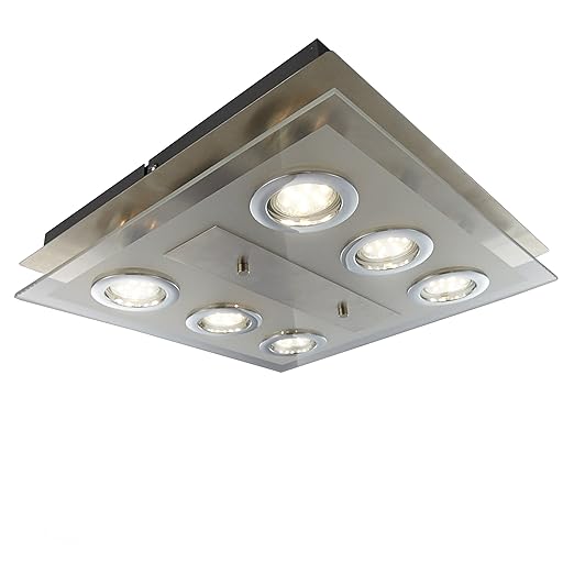 title=Plafoniera LED quadrata | Lampada LED 3W | Illuminazione da soffitto con sei