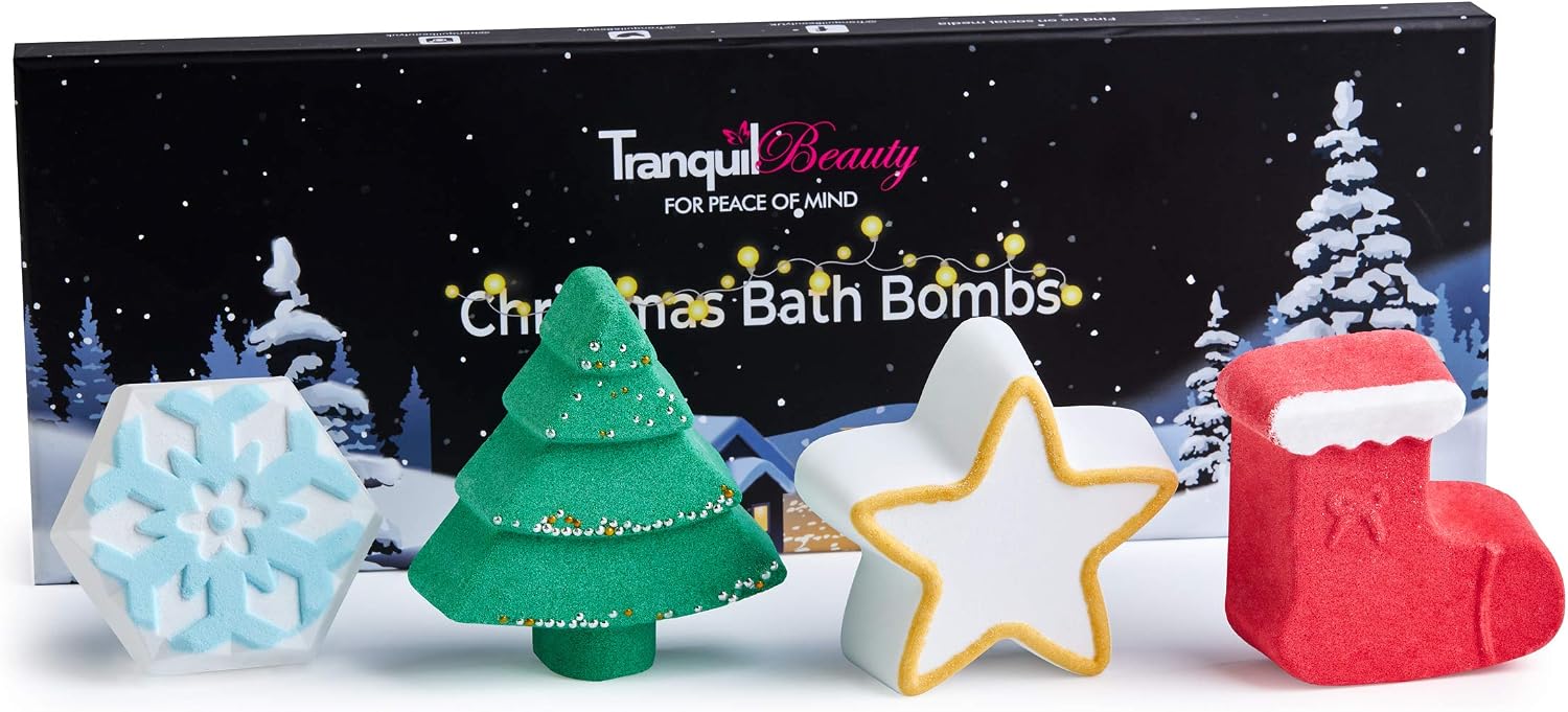 Festive Bath Bombs, 4 count (Pack of 1)