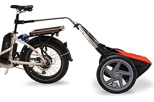 WIKE Golf + Utility Bicycle Trailer: Easy Convert into Hand cart - Holds up to 100lbs, Cargo dims: 19.5" w x 30" h x 12" d, Comes with seat Post Hitch for 1" - 1.5" Diameter Tubes