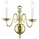 Livex Lighting 5002-02 Williamsburgh 2 Light Polished Brass Wall Sconce