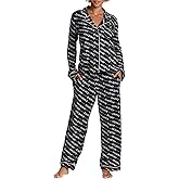 bebe Button Down Pajamas for Women, Long Sleeve Button Up Pajamas with Pants, Ladies Sleepwear PJ Set