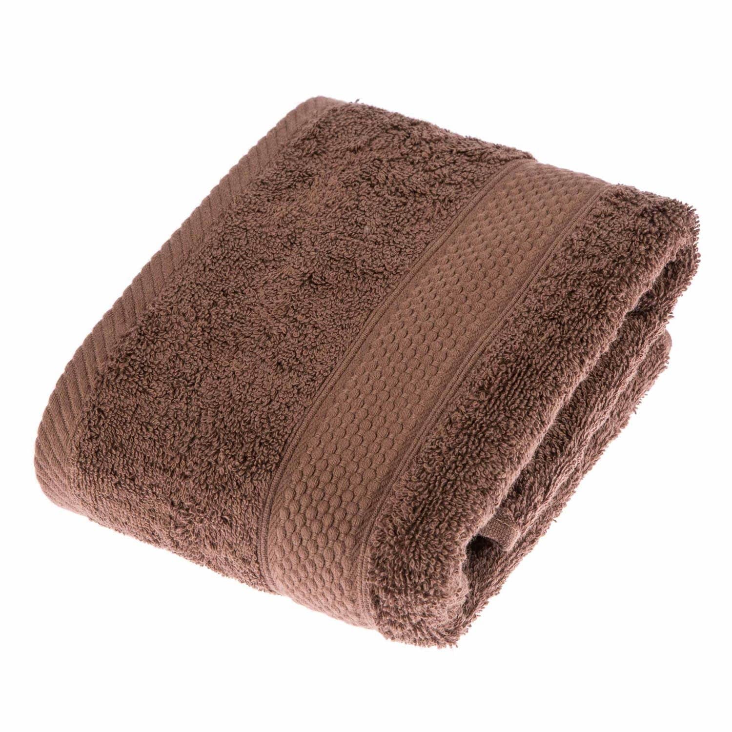 HOMESCAPES Chocolate Brown Turkish Cotton Hand Towel Super Soft Thick & Absorbent 500 GSM Towel Heavy Weight for everyday Luxury