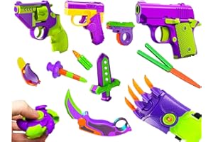 POVEYAN Fidget Pistol Set, 12PCS Mini 1911 Gravity Toys for Stress Relief, Sensory Toys for Kids with ADHD & Anxiety, Christmas Stocking Stuffers for Kids Teens