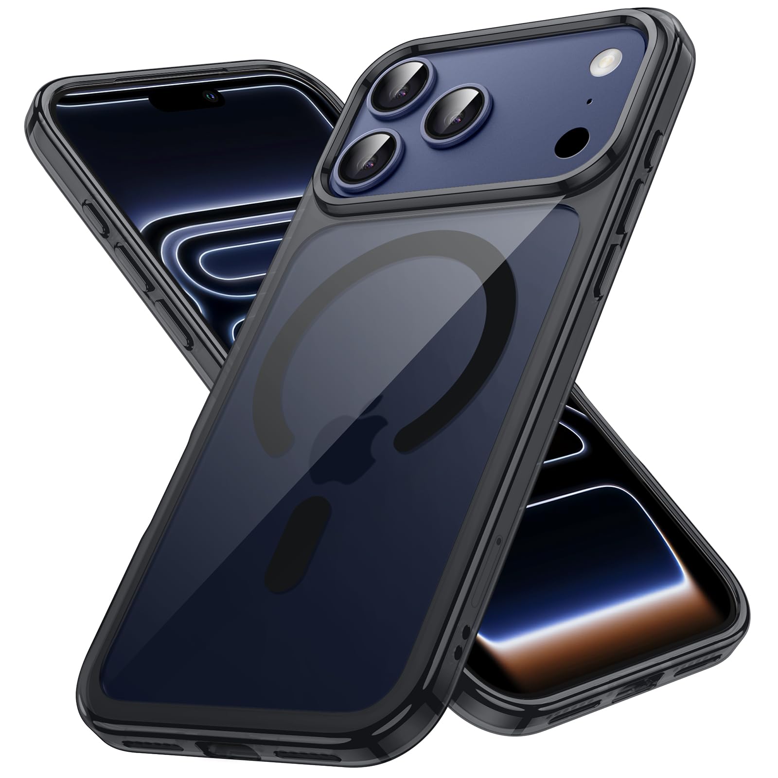 Photo 1 of JETech Magnetic Case for iPhone 17 Pro Max 6.9-Inch Compatible with MagSafe, Shockproof Phone Bumper Cover, Anti-Scratch Clear Back (Black)
