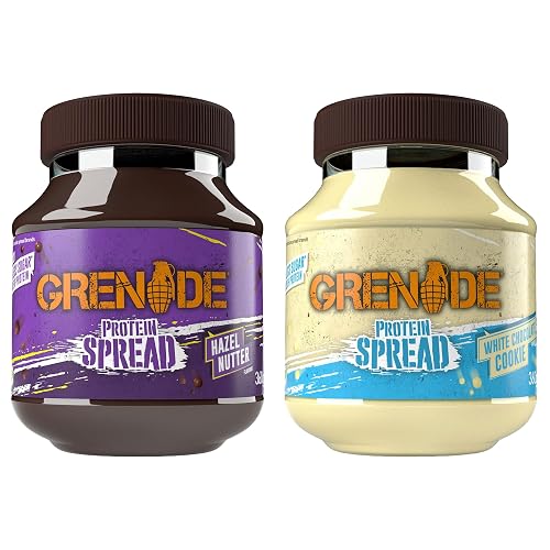Grenade Duo Protein Spread Bundle - White Chocolate Cookie, 1 x 360 g Jar & Hazel Nutter, 1 x 360 g Jar