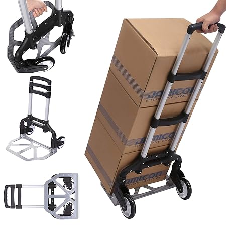 Aluminium-Treppensteiger Sackkarre Einkaufstrolley klappbar Tragkraft 100 kg Handkarre Schneller und leichter Transport (Typ2