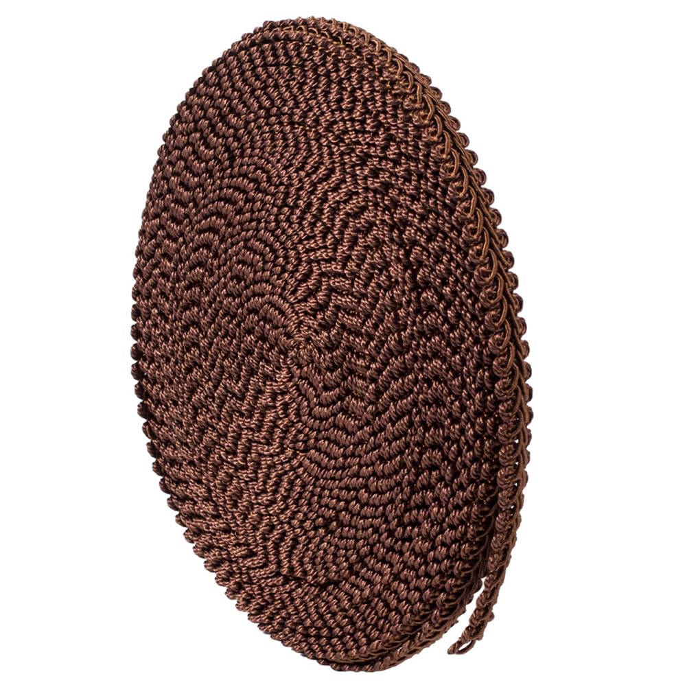 GORGECRAFT 15.3 Yards Polyester Woven Gimp Trim 0.5 inch Wide Braid Lace Trim Centipede Decorated Lace Ribbon for Costume DIY Crafts Sewing Jewellery Making Home Decoration (Brown)