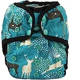 One Size Cloth Diaper Cover Snap With Double Gusset (Blue Deer)