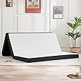 Sweetcrispy Tri-Fold Memory Foam Mattress - 4 inch Queen Foldable Mattress with Collapsible and Washable Cover, Portable Floor Bed with CertiPUR-US Certified, for Travel & Yoga, Guest Mat