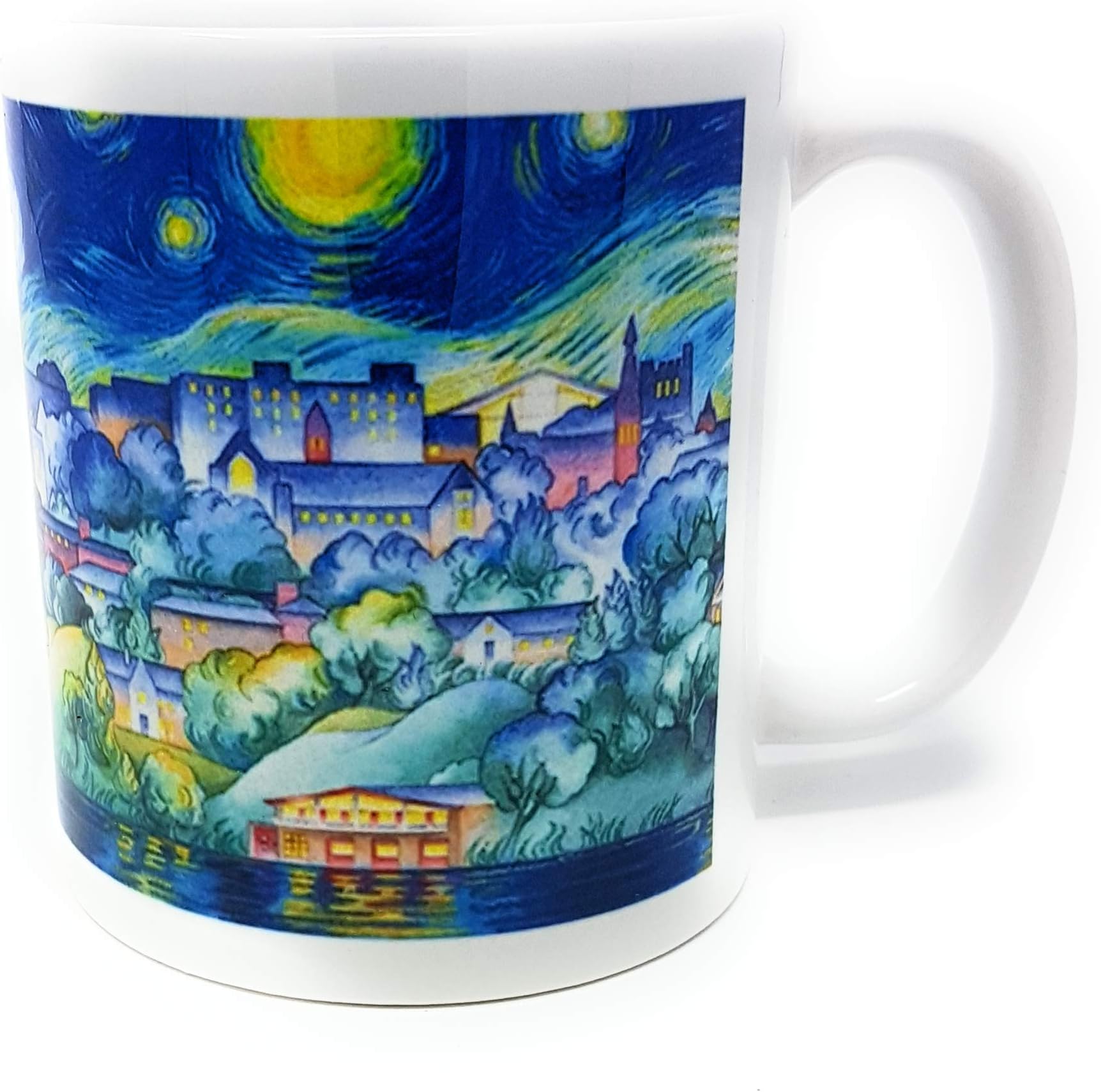 Ceramic Coffee Mug, Cornell University, Summer, Starry Night Van Gogh - by Cheryl Chalmers