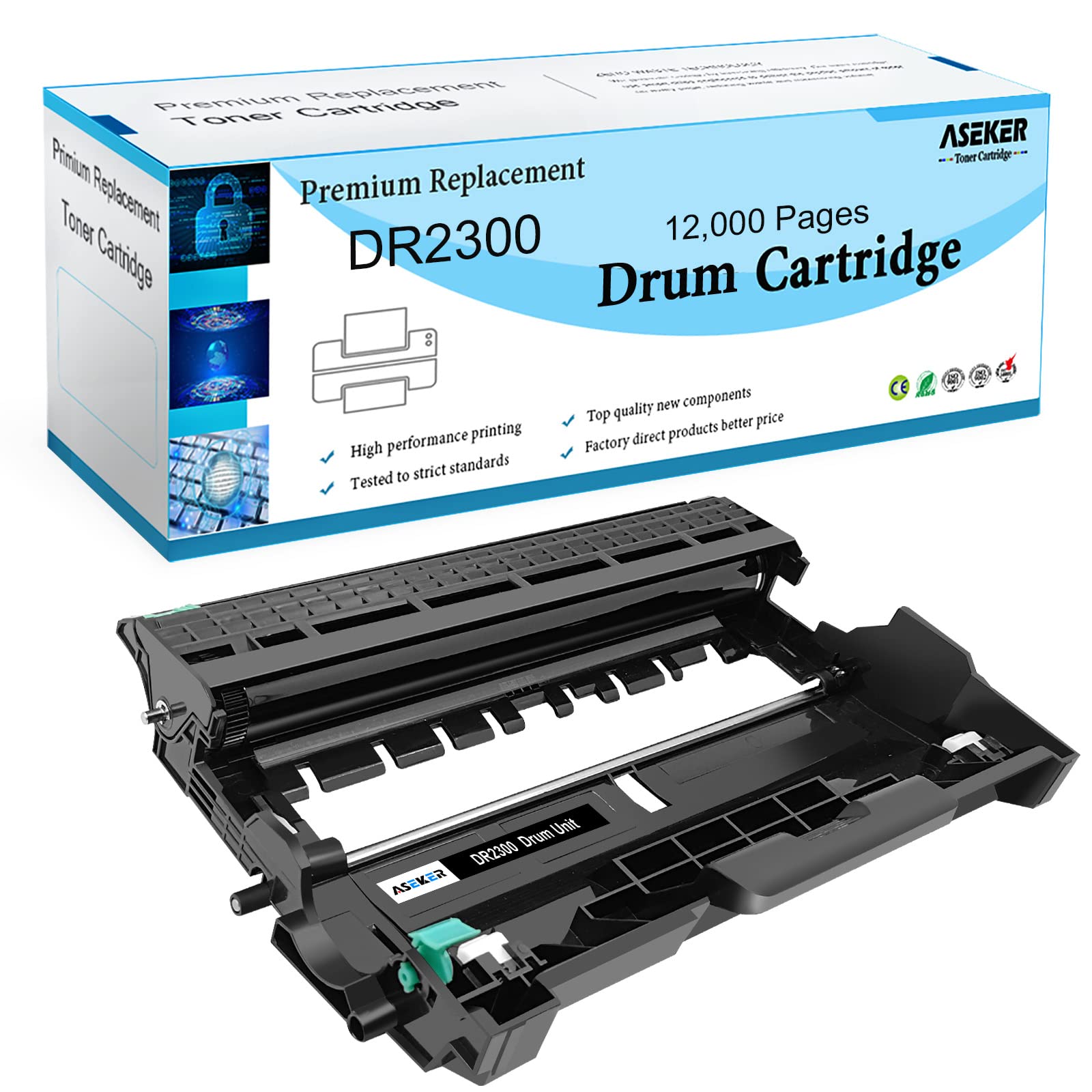 ASEKER DR-2300 DR2300 Drum Unit Compatible for Brother HL-L2300D HL-L2340DW HL-L2360DN HL-L2365DW DCP-L2500D DCP-L2520DW DCP-L2540DW MFC-L2700DN MFC-L2700DW MFC-L2720DW MFC-L2740DW Printer