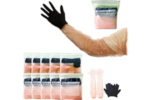 Lipulacer Field Dressing Glove Kit, 10 Set Individually Wrapped 10 Pairs Shoulder-Length Disposable Gloves and 10 Pairs Nitrile Gloves Combo Pack for Deer Gutting