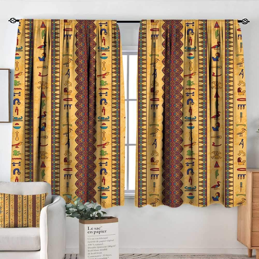 Elliot Dorothy Decor Waterproof Curtains Egyptian,Ancient Hieroglyphs