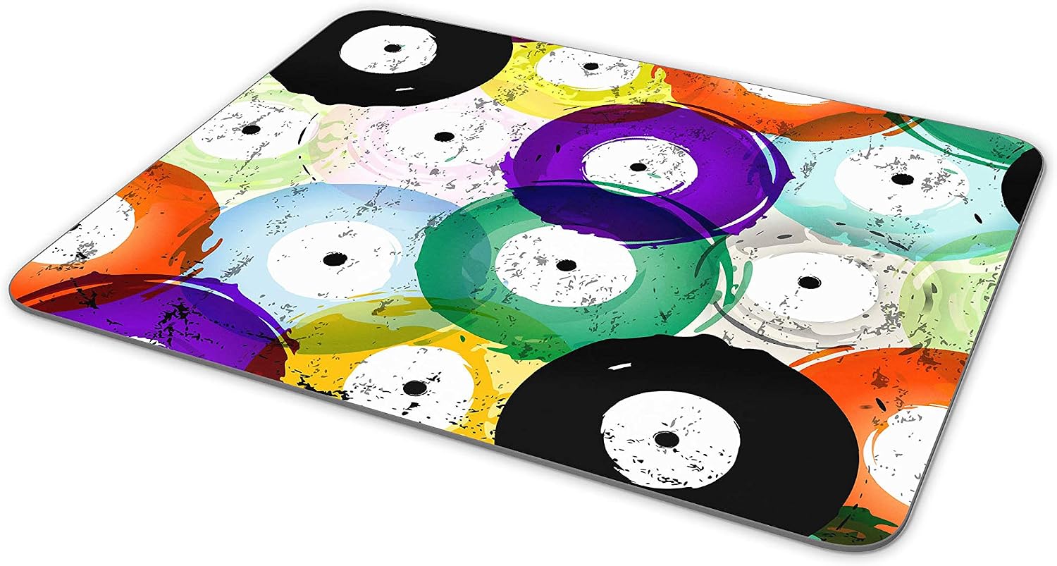 Funky Vinyl Records Mouse Mat Pad - Music DJ Retro Student Gift Computer #14230 - Image 5