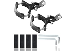 YTT 2PCS UTV Whip Light Mount,Aviation Aluminum Whip Flag Mounts, Off-Road LED Light Bar Mounting Bracket，Rotating Adjustable Off-Road Light Bar Moun Fit 1.26"-1.91" Roll Cage