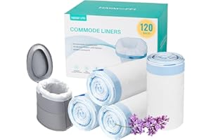 HayaYoffi 120 Bedside Commode Liners Disposable Lavender Scented Commode Bags,Thicker Potty Chair Liners Fits All Standard Adult Commode Chairs Toilet Bucket Potty Bedpan in Medical Care