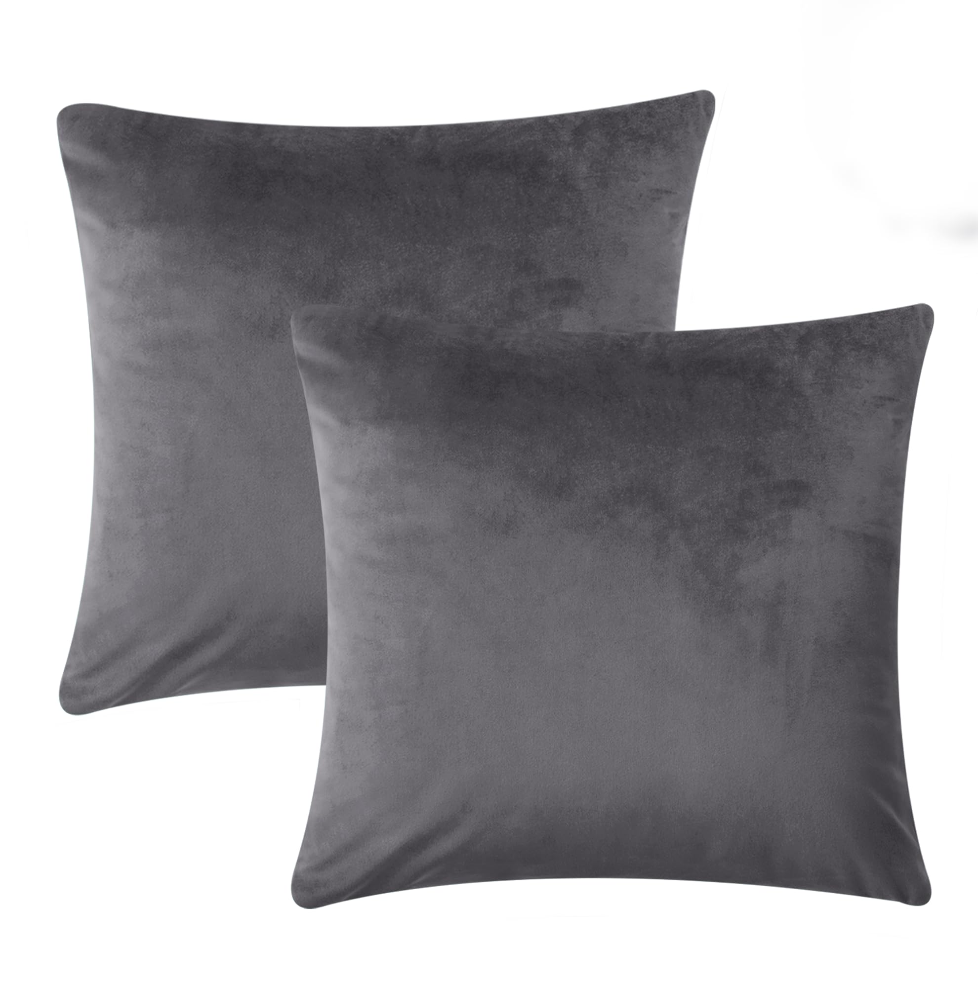 Imperial Rooms Cushion Covers 45 x 45 cm Pack of 2 Square Throw Velvet Pillow Cases Bedroom Decor Cushion for Sofa Living Room Car (Charcoal, 18 x 18 Inch) — image 1