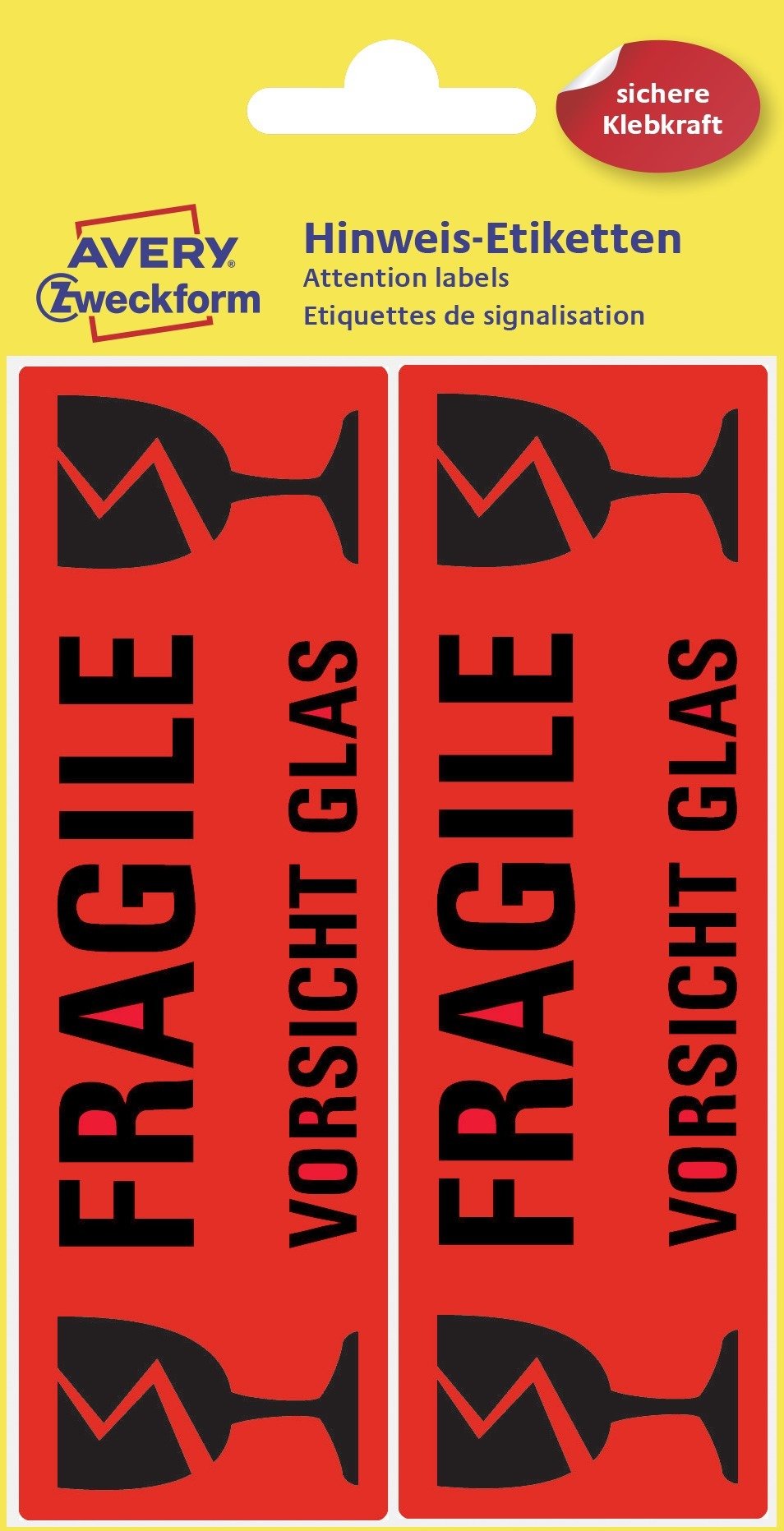 Avery Dennison Labels Labels Red Note 119.0 x 38 MM, Pack of 10.