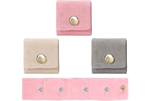 3 Pack Mini Jewelry Organizer Small Travel Jewelry Bag Case Foldable Multifunctional Travel Jewelrys Pouch Roll with Buckle f