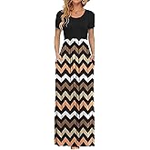 AUSELILY Women's Classic Short Sleeve Loose Plain Casual Long Maxi Dresses for Women 2026