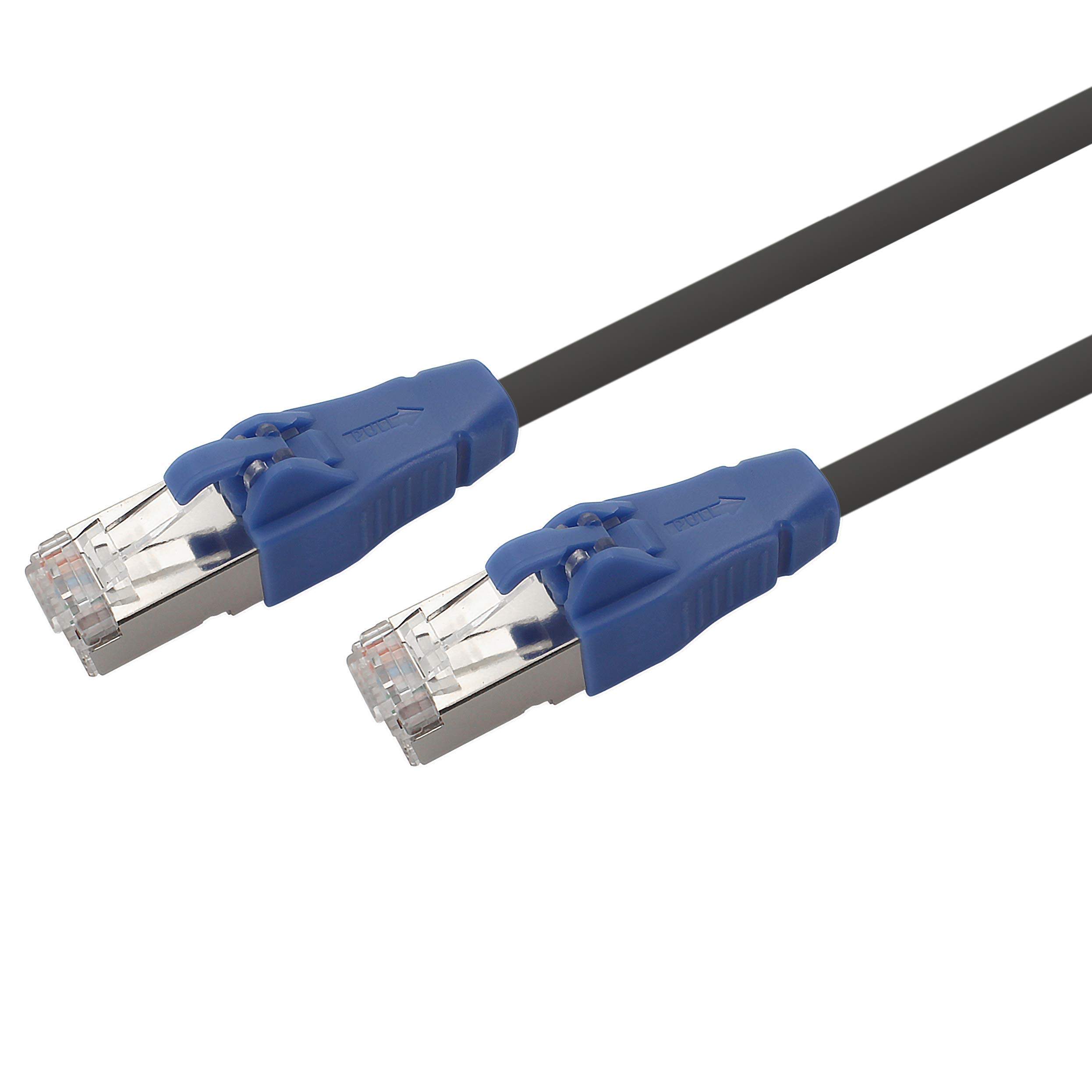 1aTTack.de Patch cable CAT 6a easy pull black - 1 piece - 0.5m