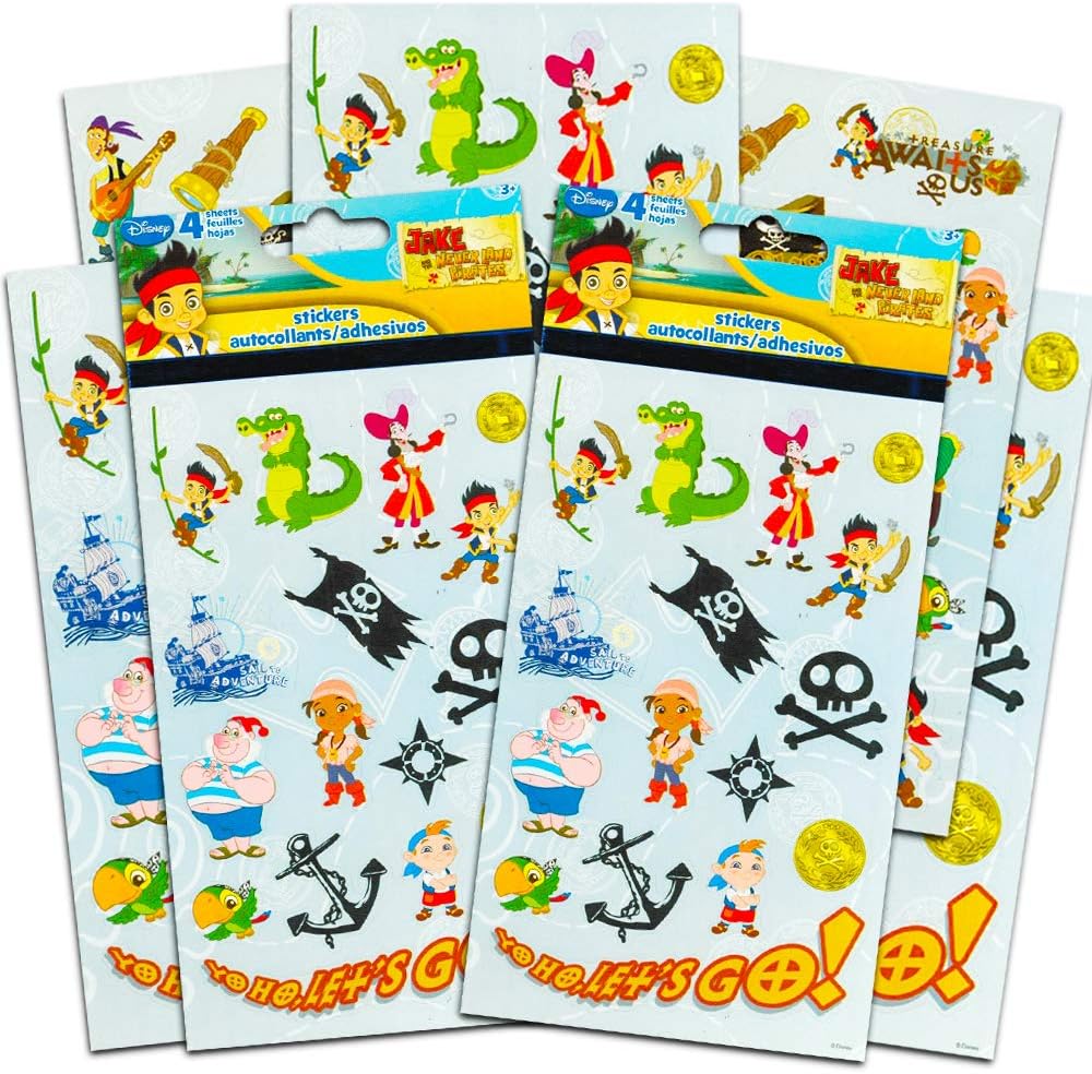 Jake and the Neverland Pirates Stickers ~ 8 Sheets, Over 120 Stickers