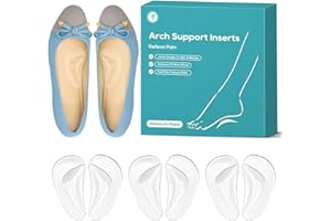 ANYSWEET Arch Support Inserts Women, Plantar Fasciitis High Arch Support Shoe Inserts, Gel Arch Pads for Flat Feet, Reusable Adhesive Shoe Insoles for Relieve Pressure and Feet Pain - 3 Pair