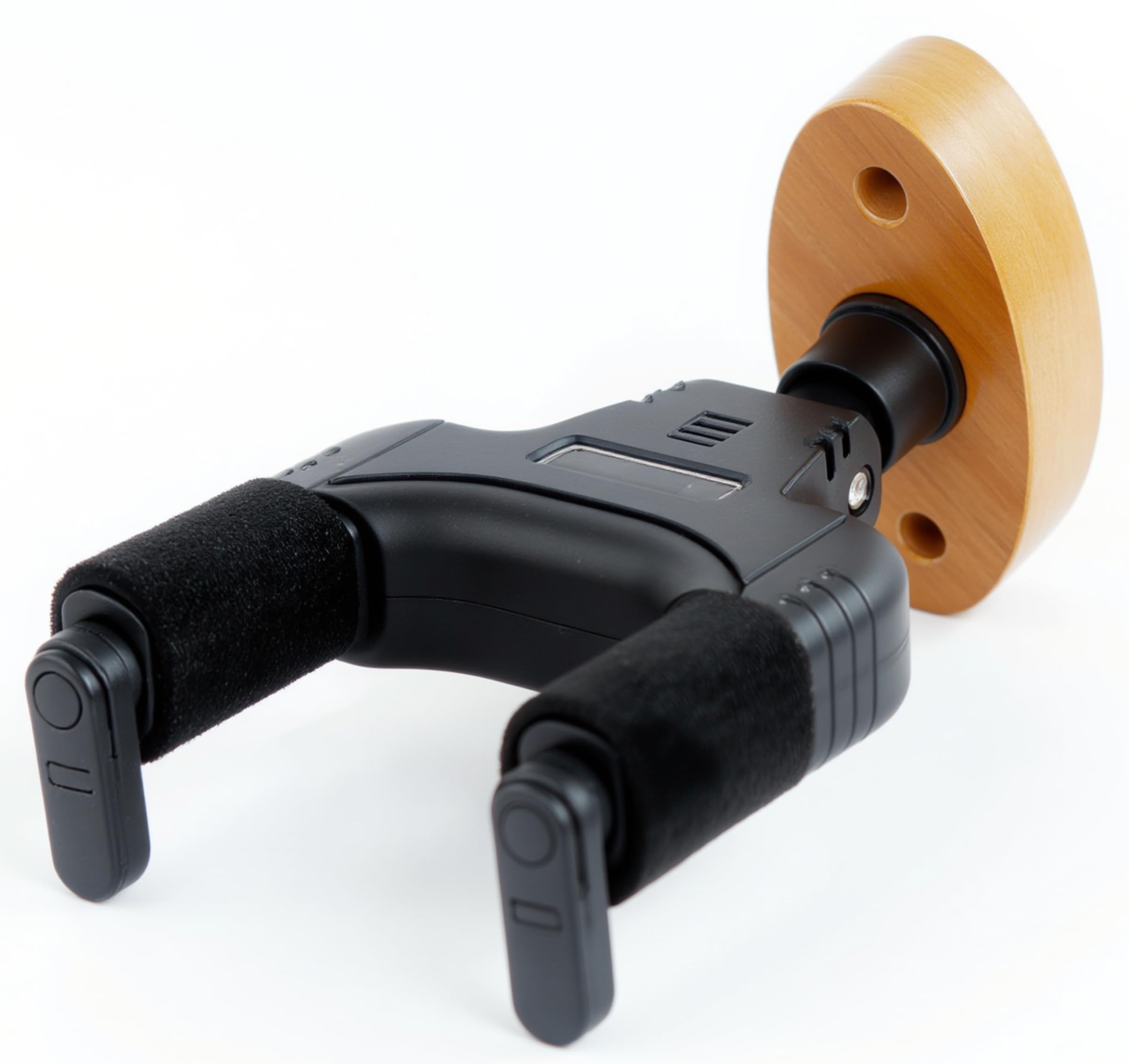 AUPHY Guitar Wall Mount with Auto-Lock & Auto-Rotate Mechanism | 10KG+ Heavy Duty | Universal Hanger for All Headstock/Neck Widths, Classical, Acoustic, Electric Guitars, Bass etc,Wood Base